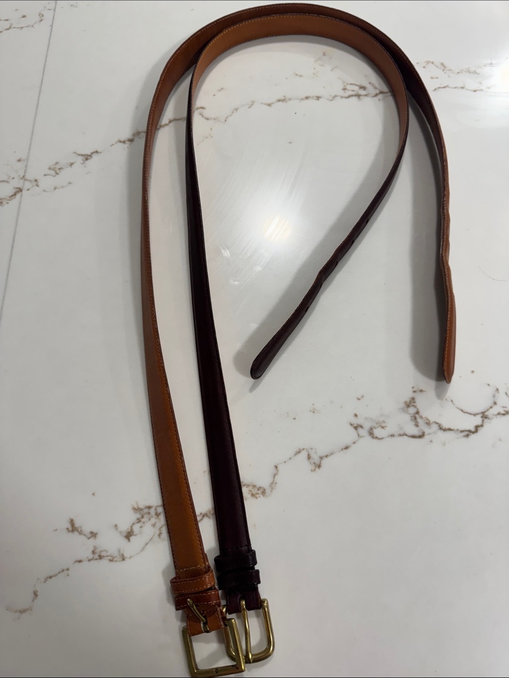 Vintage Coach Leather Belts in Brown and Dark Brown (lot of 2) size 38